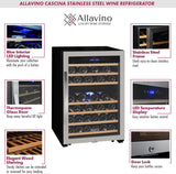 22" Wide Cascina Series 47 Bottle Dual Zone Stainless Steel Wine Refrigerator KW