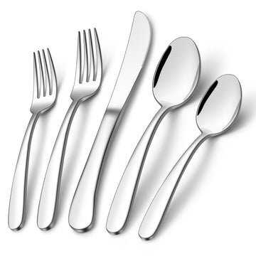 40-Piece Silverware Set for 8, Heavy Duty Stainless Steel Flatware