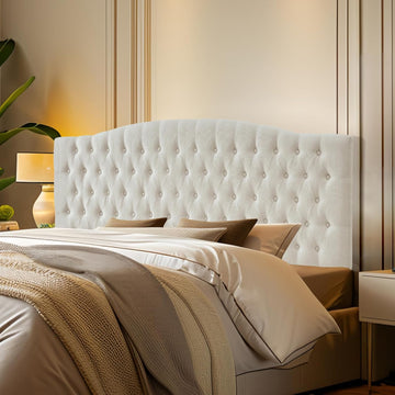 Linen Upholstered Headboard King/Cal King Latest Model Wall Mount, Bed Frame Mount