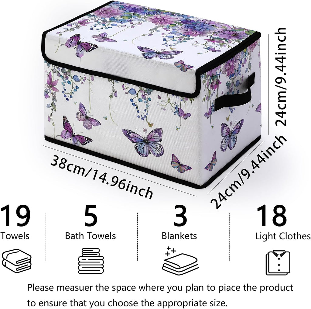 Fabric Storage Bins with Lids,Under Bed Storage Containers 3Pack | Stackable Clothes Storage Bins with Lids,Closet