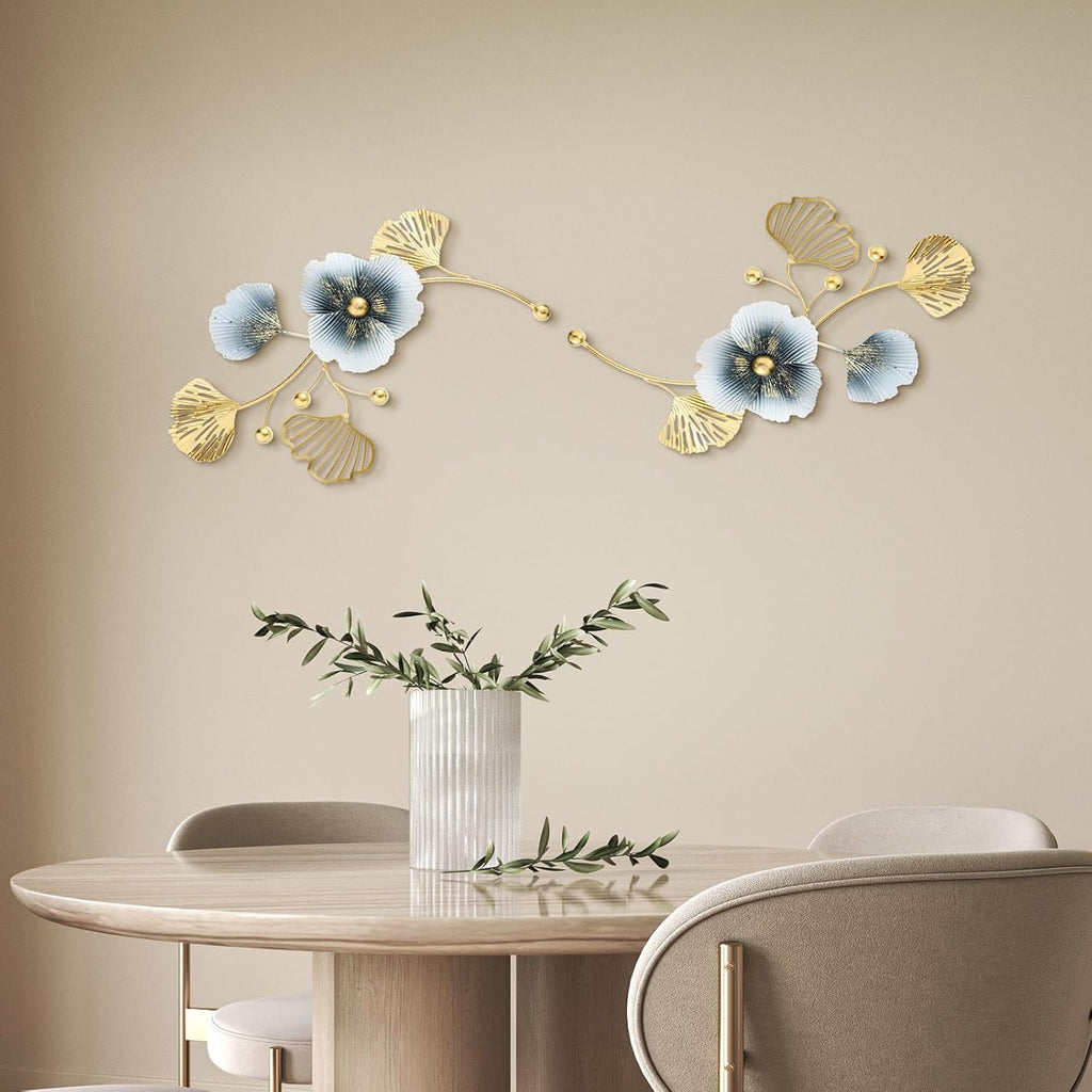3 Pcs Metal Decorative Wall Mirrors Metal Ginkgo Leaf Mirror Modern Creative Wall Decor Art Hanging Decor Mirror for