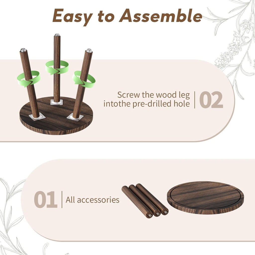 Plant Stand Indoor - 3-Pack Taller Single Wood Plant Stand for 6-12 Inch Pots, Mid-Century Modern Plants Stool for