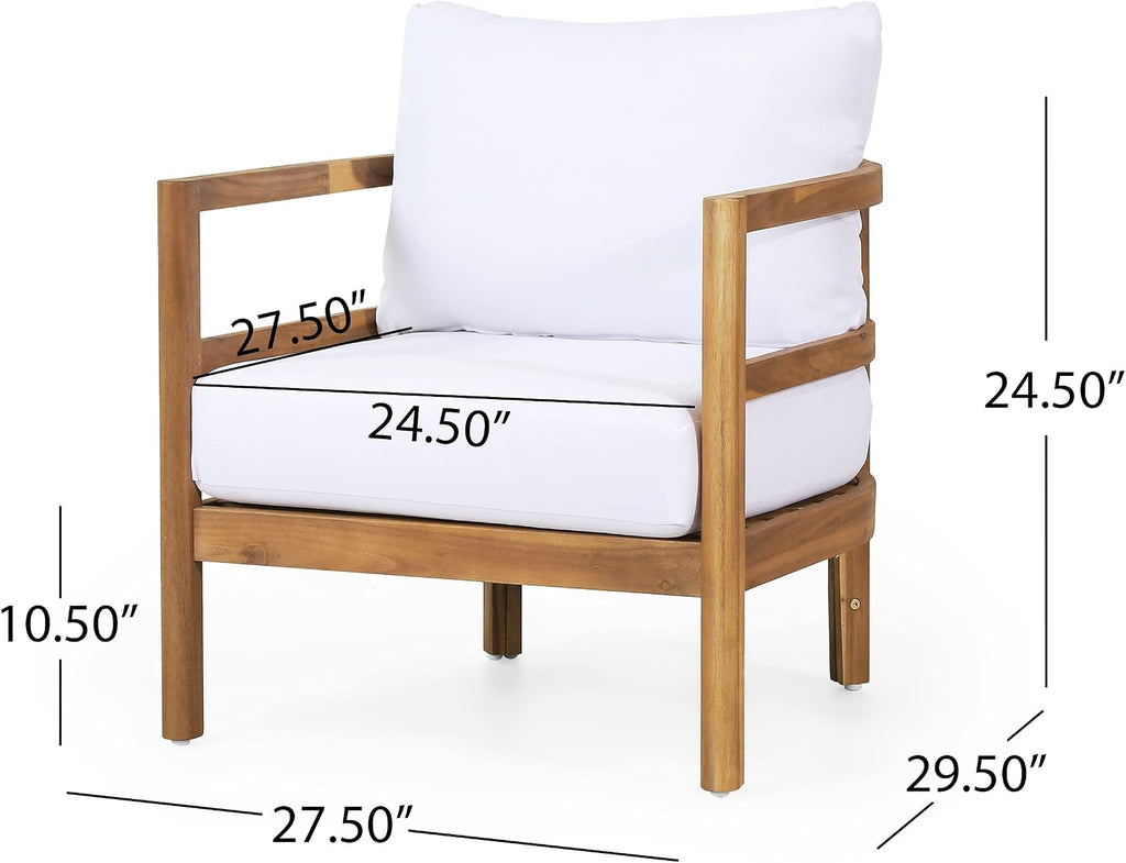 Molly 5-Piece Patio Furniture Set, Solid Wood Outdoor Conversation Set with Coffee Table, Outdoor Sofa Set with
