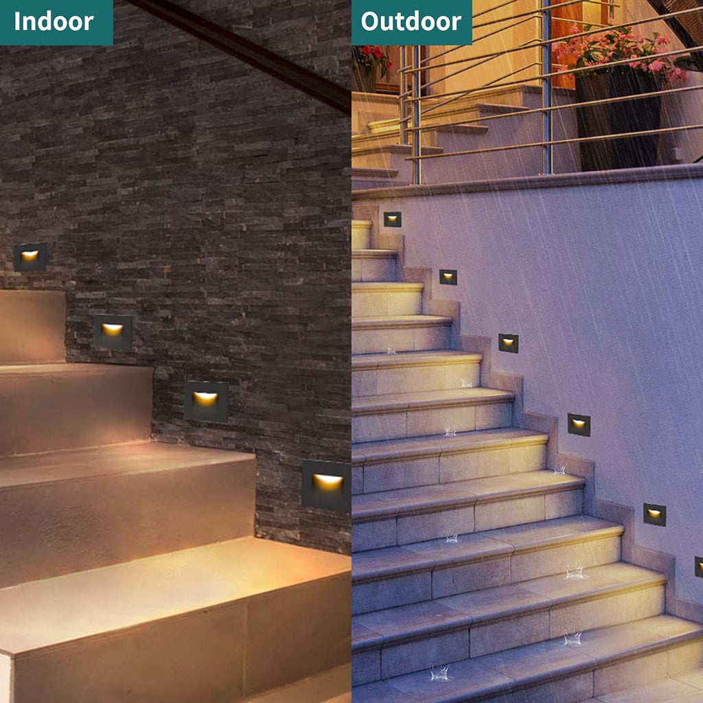 120V Dimmable LED Step Lights, 3000K/4000K/5000K, 4-Pack