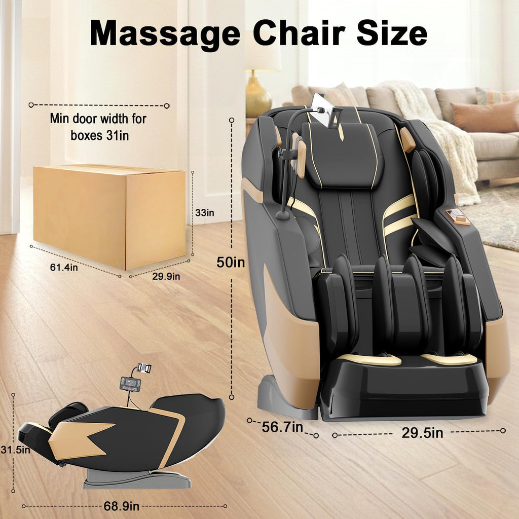 Massage Chair Full Body, Zero Gravity Extended Dual SL-Track Massage Recliner with 4D Mechanical Arms, Full Body