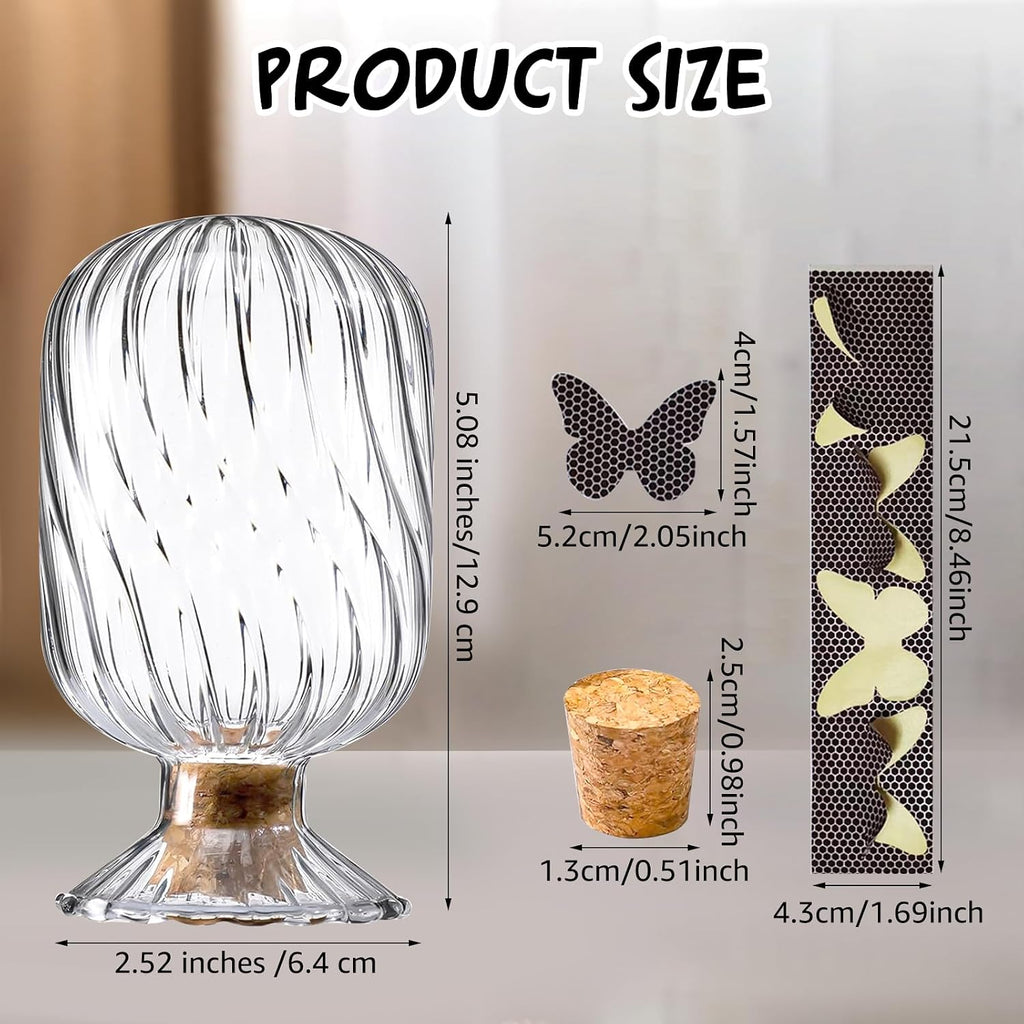 Glass Match Holder Jar with Striker, Decorative Glass Container for Matches