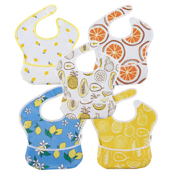 Waterproof Baby Bibs, 5 Pack Feeding Bibs for Boys Girls, Easy Clean