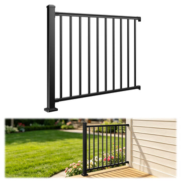 42 in H. x 4 ft W. Aluminum Deck Railing Kit with 45 in Post