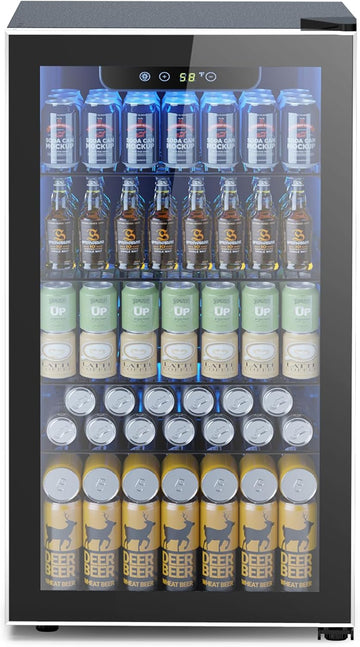 Mini Fridge 130 Can Beverage Refrigerator Cooler, 3.2 Cu.Ft Drink Fridge for Sod