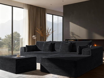 108" Oversized Cloud Sectional Couch, Comfort U Shaped Boneless Couch, Extra Deep Seats No Assembly, Modular Sofa