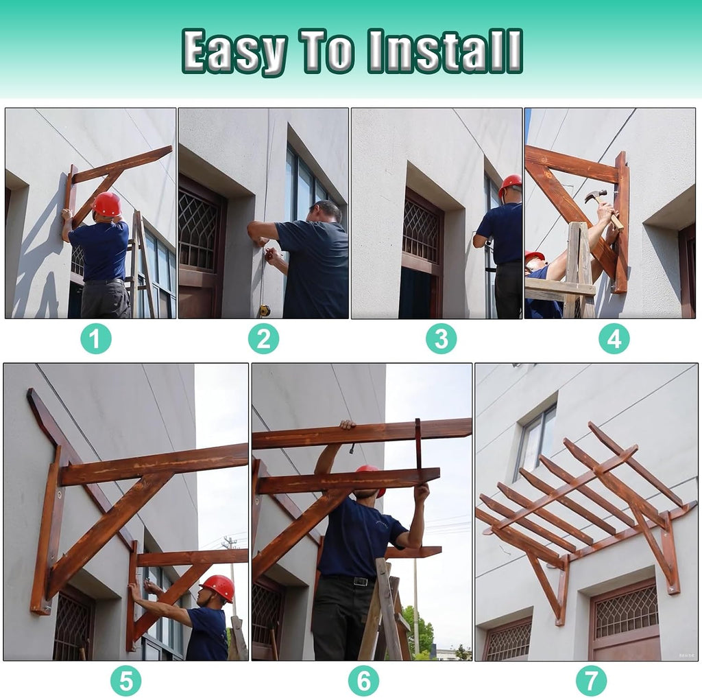 Simple Wall Climbing Trellis Single-Sided Outdoor Pergola, Wood Grape Arbor Gazebos for Garden Patio Backyard Deck