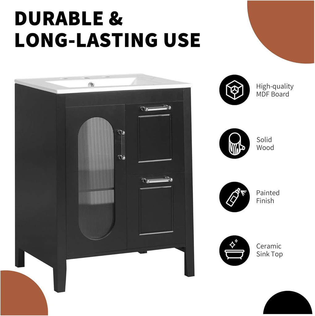 Harper & Bright Designs 24" Bathroom Vanity with Sink