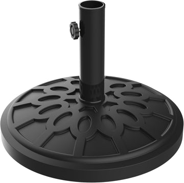 Umbrella Base - Heavy-Duty 19lbs Weighted Outdoor Stand Table, Tilt, and Lightweight Freestanding Umbrellas by (Black)