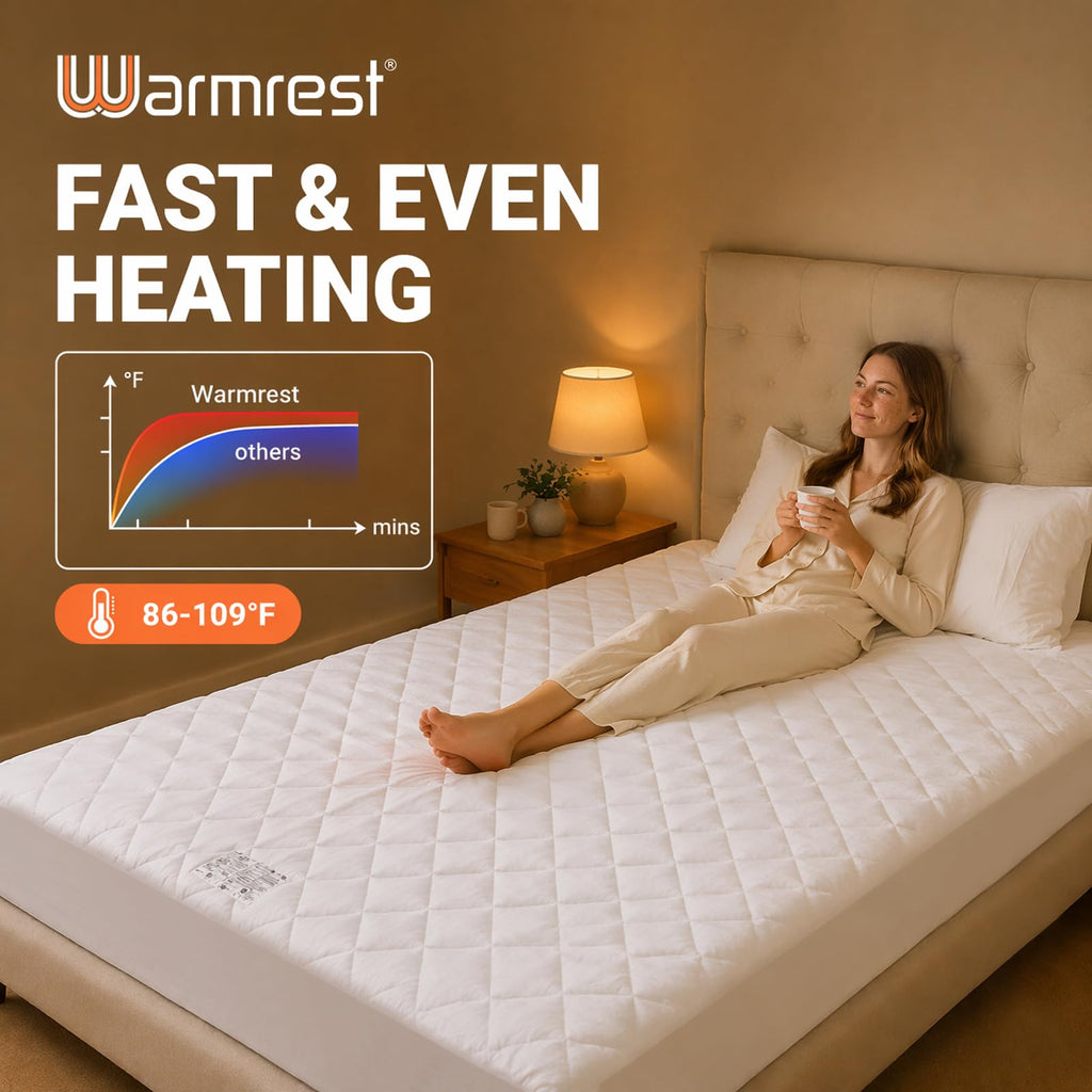 Heated Mattress Pad King Electric Bed Warmer with 9 Heat Settings