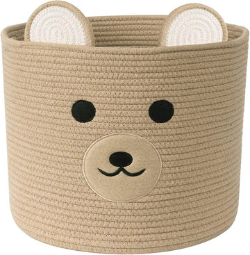 Bear Laundry Baskets Laundry Hamper Storage Baskets with Handles,Decorative Basket ,Woven Storage Basket for Toys Bin