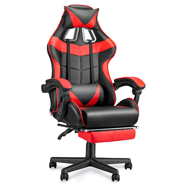 Gaming Chair with Footrest, Ergonomic Computer Chair Lumbar Support, Adjustable High Back Recliner for Adults, Racing
