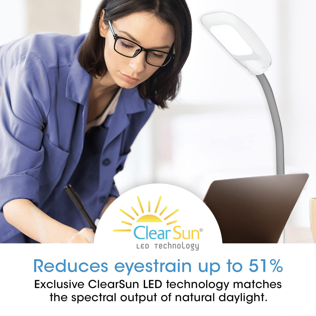 ClearSun LED Floor Lamp, Adjustable Height, White