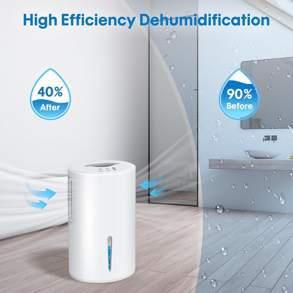 Small Dehumidifier for Bedroom up to 1000 Sq.Ft, 68 OZ Water Tank Dehumidifier for Home with Auto Shut-Off