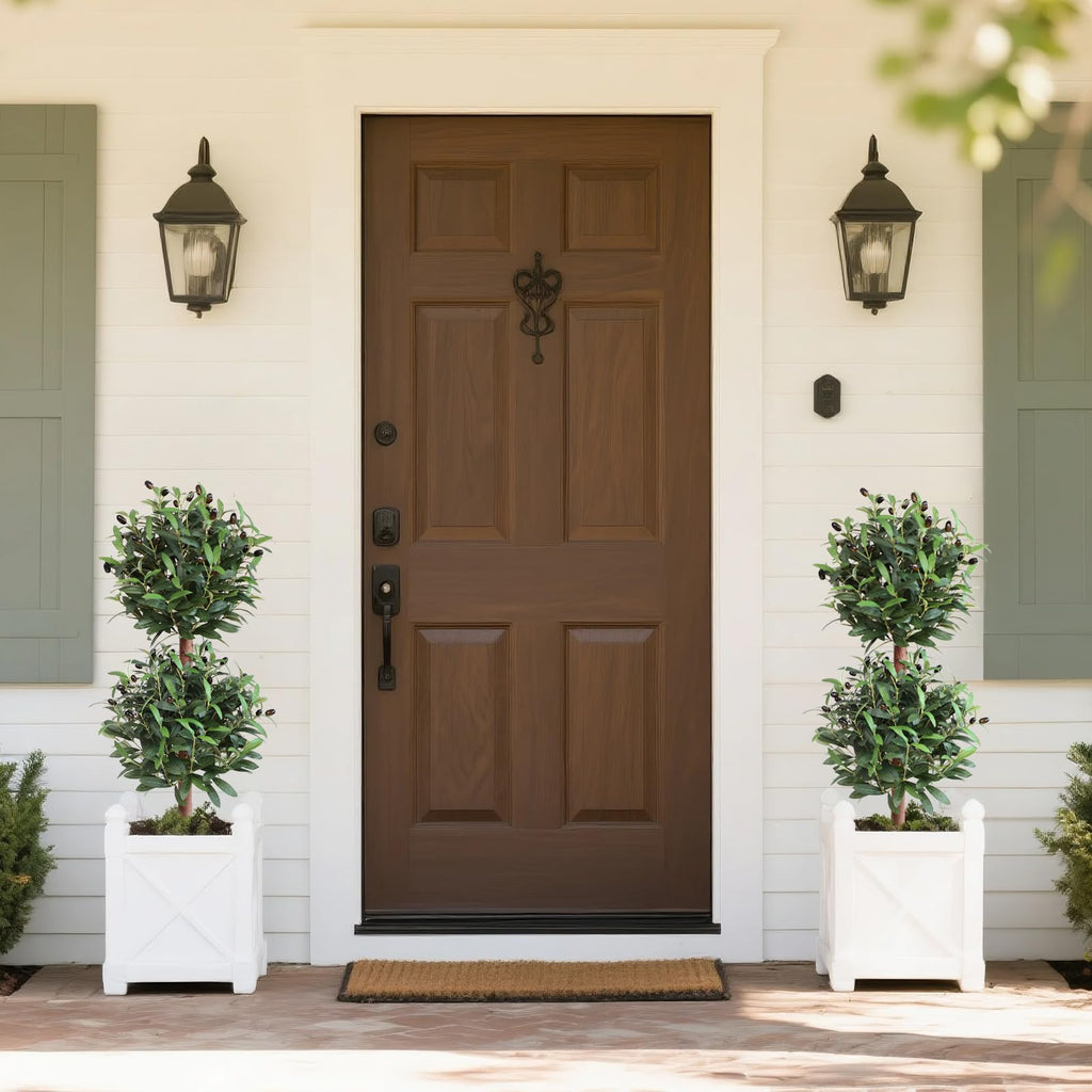 Artificial Olive Double Ball Topiary Trees, 3FT Faux Olive Topiary Tree 2 Packs, 35 Inch Fake Potted Plants for