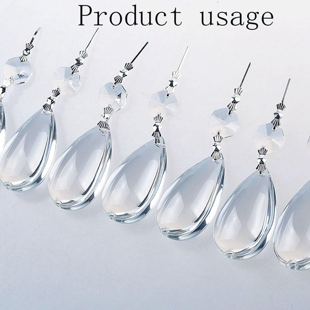 20 Pcs Teardrop Crystal Chandelier Pendants Clear Glass Lamp Decor - Clear Teardrop Crystal Chandelier Prisms