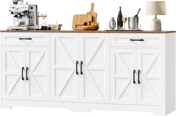 71” Large Sideboard Buffet Cabinet with Storage