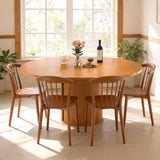 Extendable Round Dining Table: 47″ - 63″ Kitchen Table for 4 6 8 with Dust-Proof 2-Tier Storage Shelf Space Saving