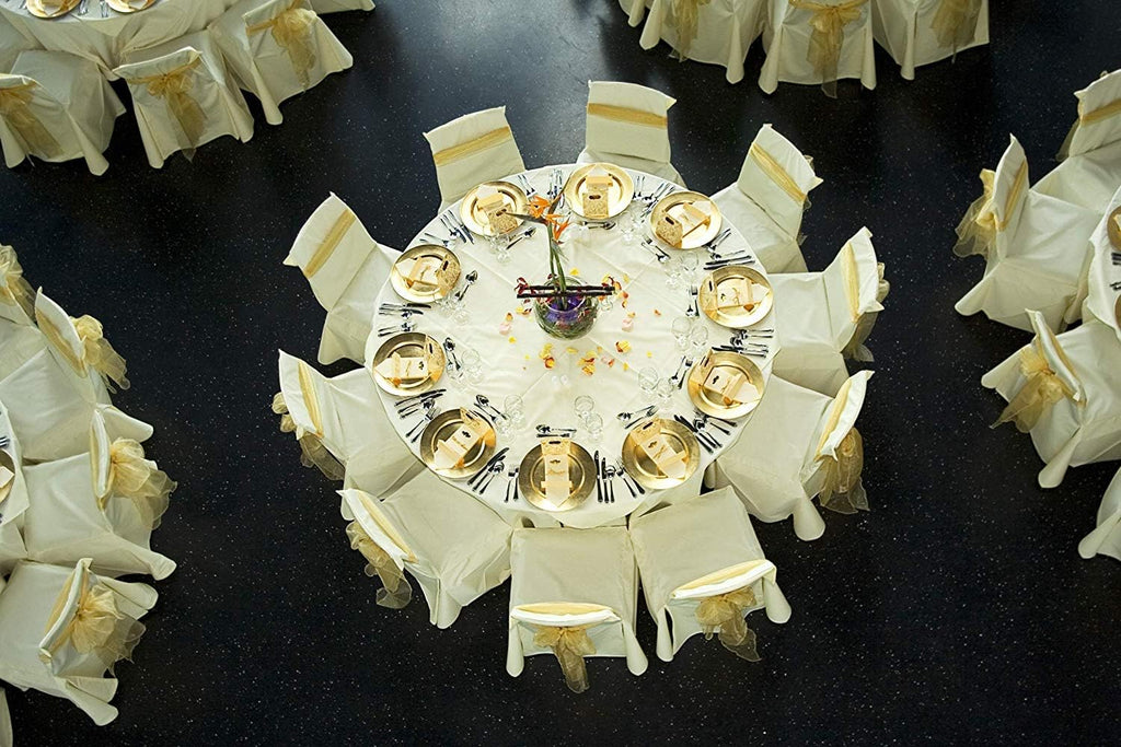 13-Inch Gold Metallic Charger Plates Dinner Chargers (12-Pack) - Set of 12