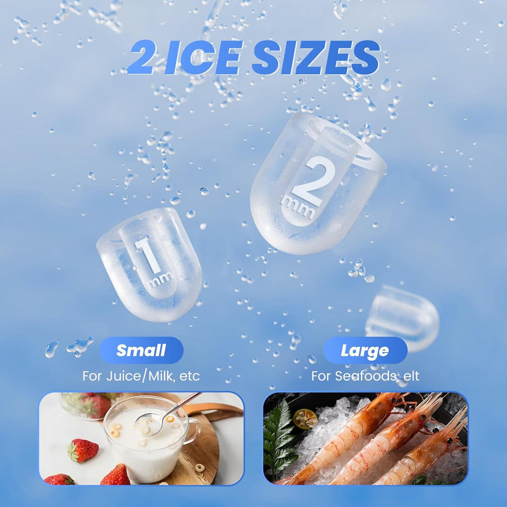 Ice Makers Countertop with Handle, Portable Ice Machine, 9 Bullet Ice Cubes in 6 Mins, 26lbs in 24Hrs, Auto-Cleaning