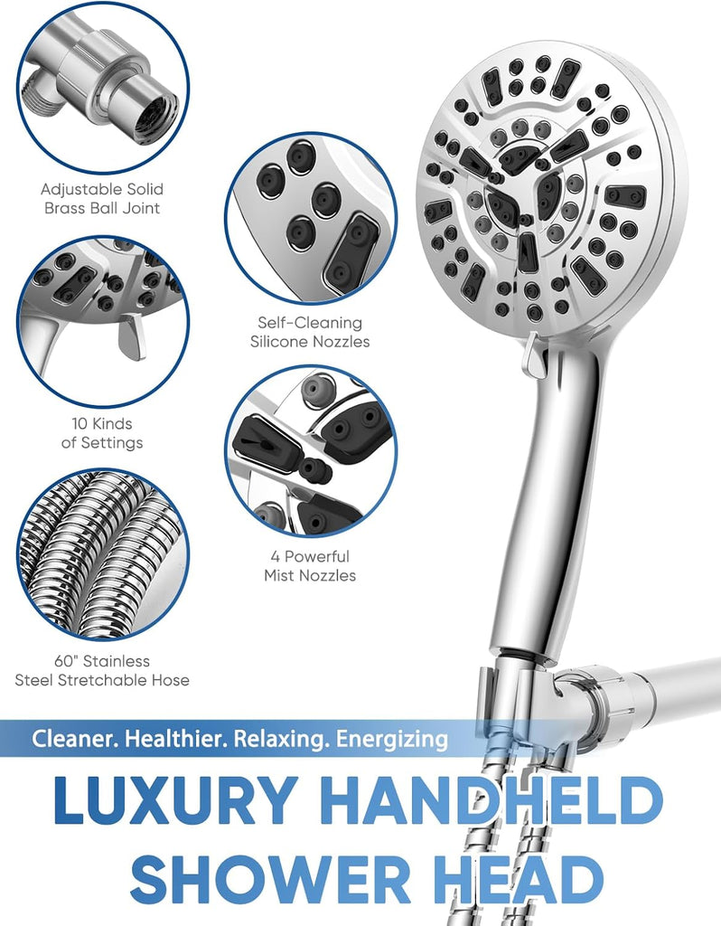 High Pressure Shower Head Handheld 5" Large