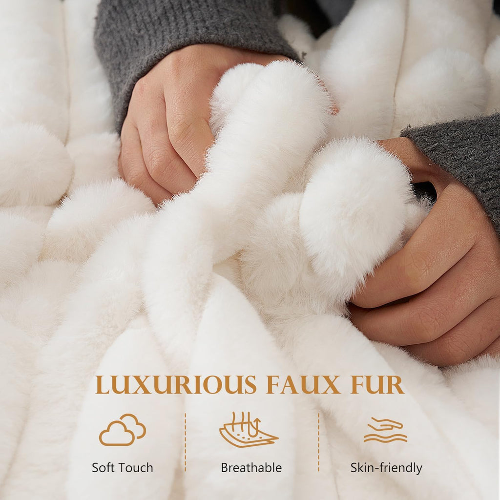 60" Oversized Chaise Lounge Chair with Wood Frame, Beige | Upgraded Fluffy Plush Faux Fur Sleeper Couch Lazy Chair