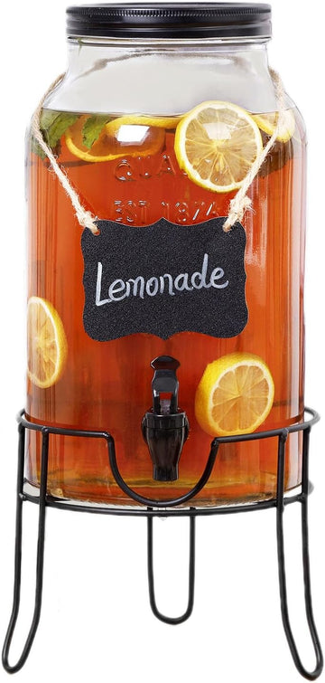 1.5 Gallon for Parties, Ice Beverage Dispensers with Stand, Glass Water Dispenser with Spigot, Laundry Detergent
