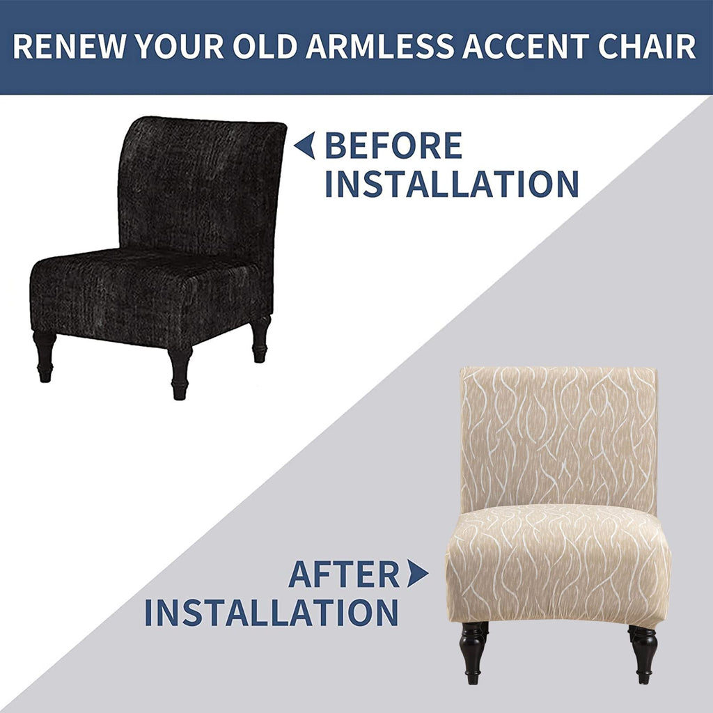 Armless Chair Slipcover Removable Armless Accent Chairs Covers Washable Armless Slipper Chair Slipcover Printed