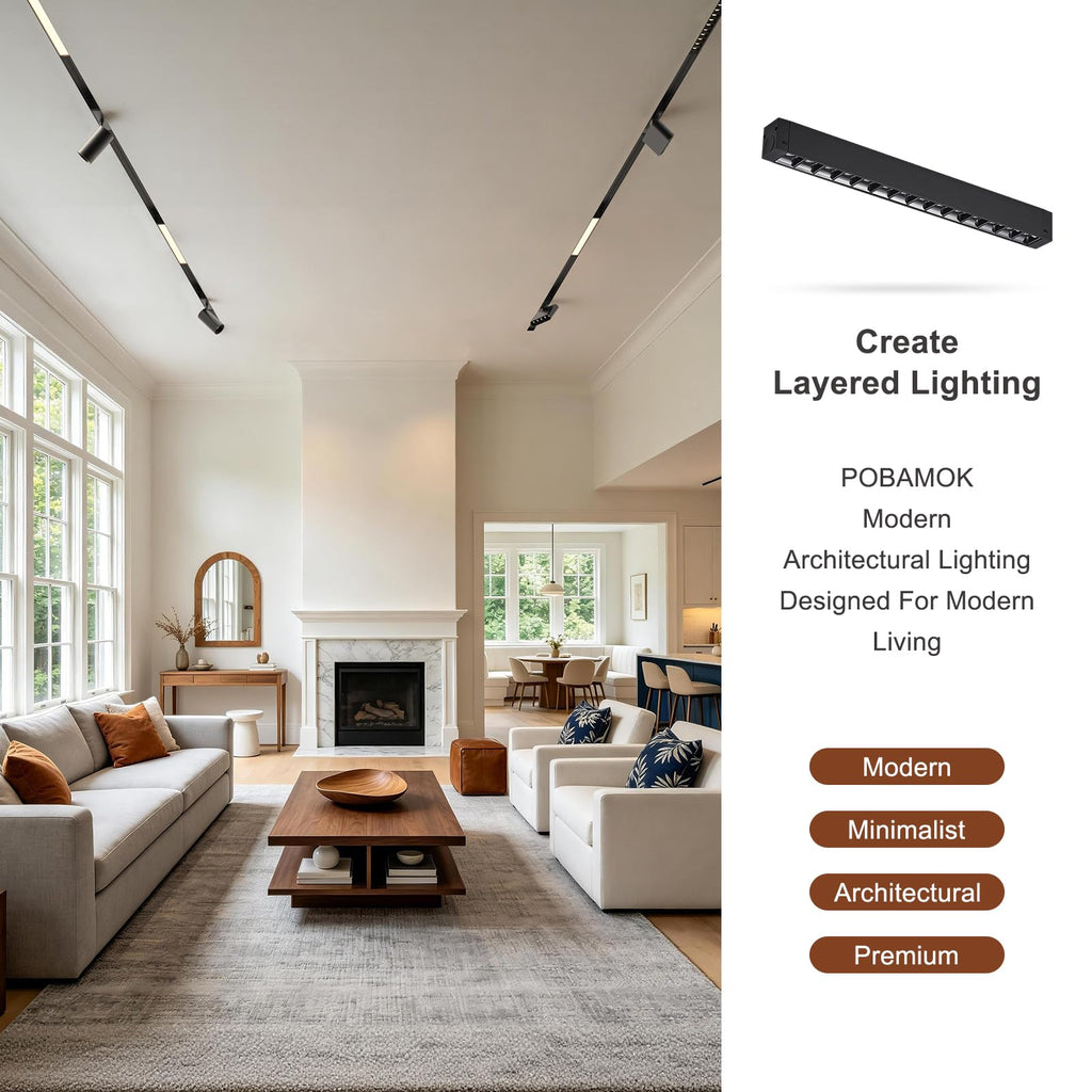 15W Linear Magnetic Track Light Head, 3CCT Adjustable