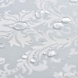 Rectangle Table Cloth - 60 x 120 Inch White Jacquard Tablecloths Damask Design Spillproof Wrinkle Re