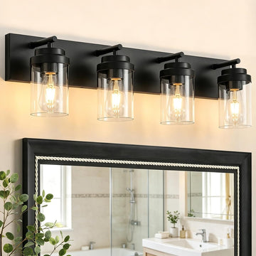 4-Light Bathroom Light Fixtures, Bathroom Vanity Wall Light | Modern Bathroom Lighting Fixtures Over Mirror, Vanity