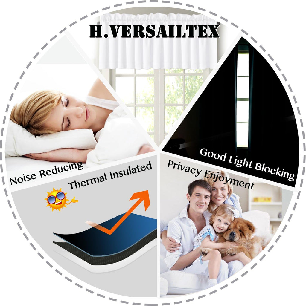 2 Panels White Valance for Windows, Natural Blackout Curtains Valances for Small Windows/Living Room/Bedroom/Bathroom