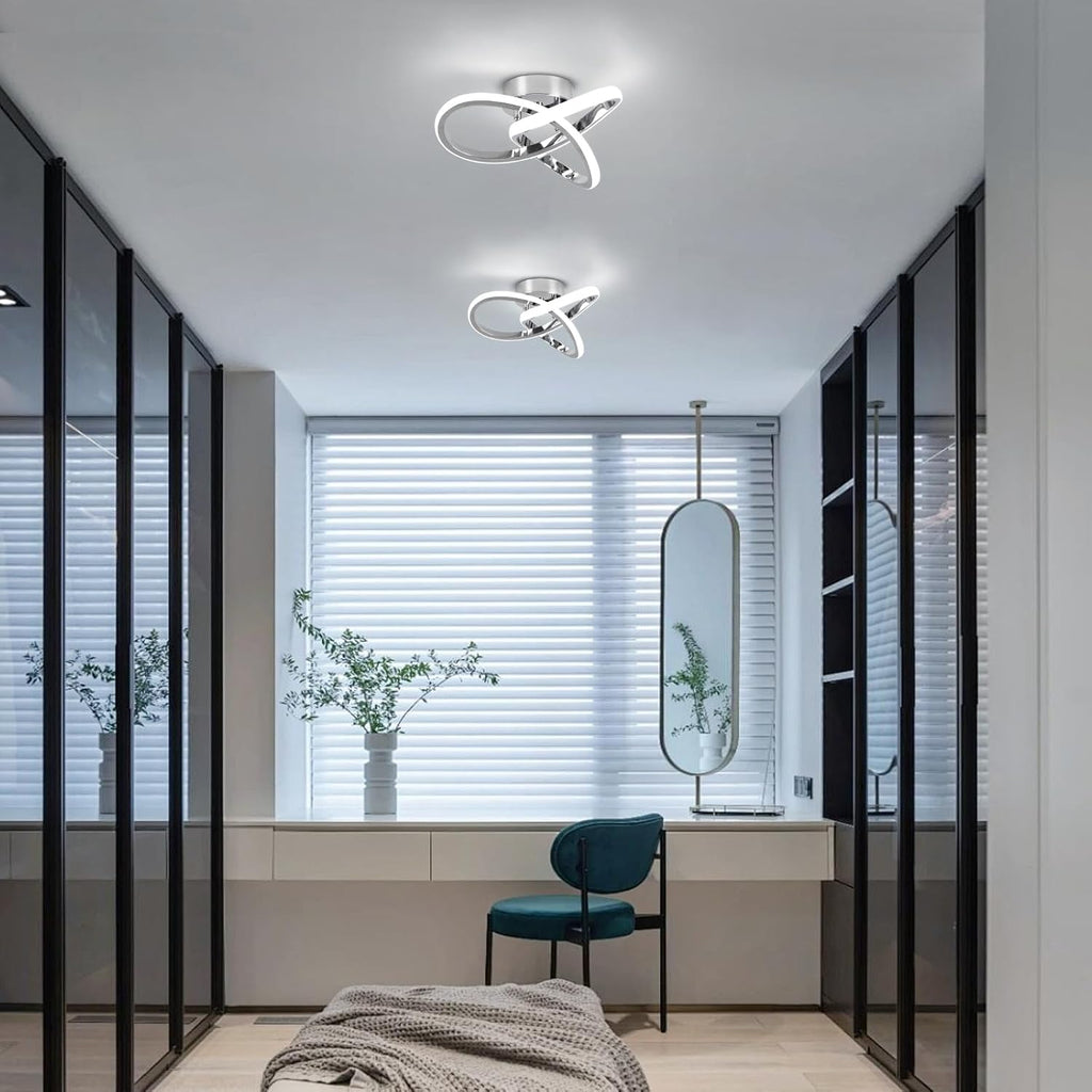 Hallway Light Acrylic Modern LED Ceiling Light Fixtures Cool White 6000K Close to Ceiling Lights Bathroom Kitchen
