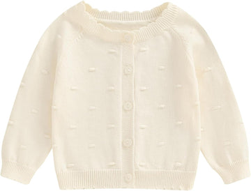 Girl Cardigan Button Front Crop Sweater Long Sleeve Spring Fall Tops