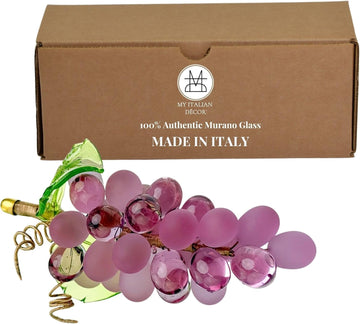 Murano Art Glass Grapes Cluster (Dusty Rose)
