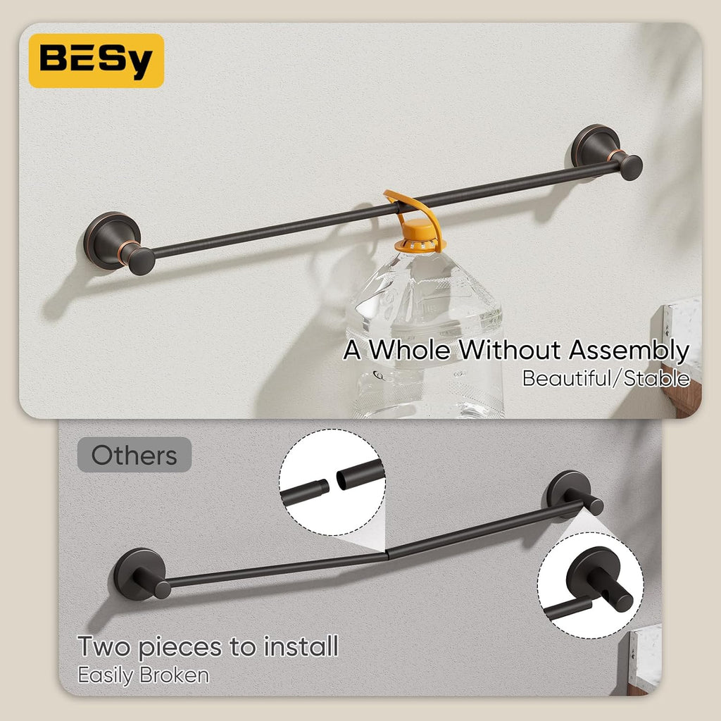Towel Racks Wall Mounted Bath Towel Bar Oil Rubbed Bronze | Adjustable 16-26 In, Wall Mounted Towel Holder, Stainless