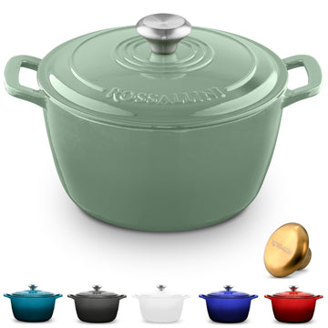 Enameled Cast Iron Round Dutch Oven with Lid, 13.5 Quart, Sage