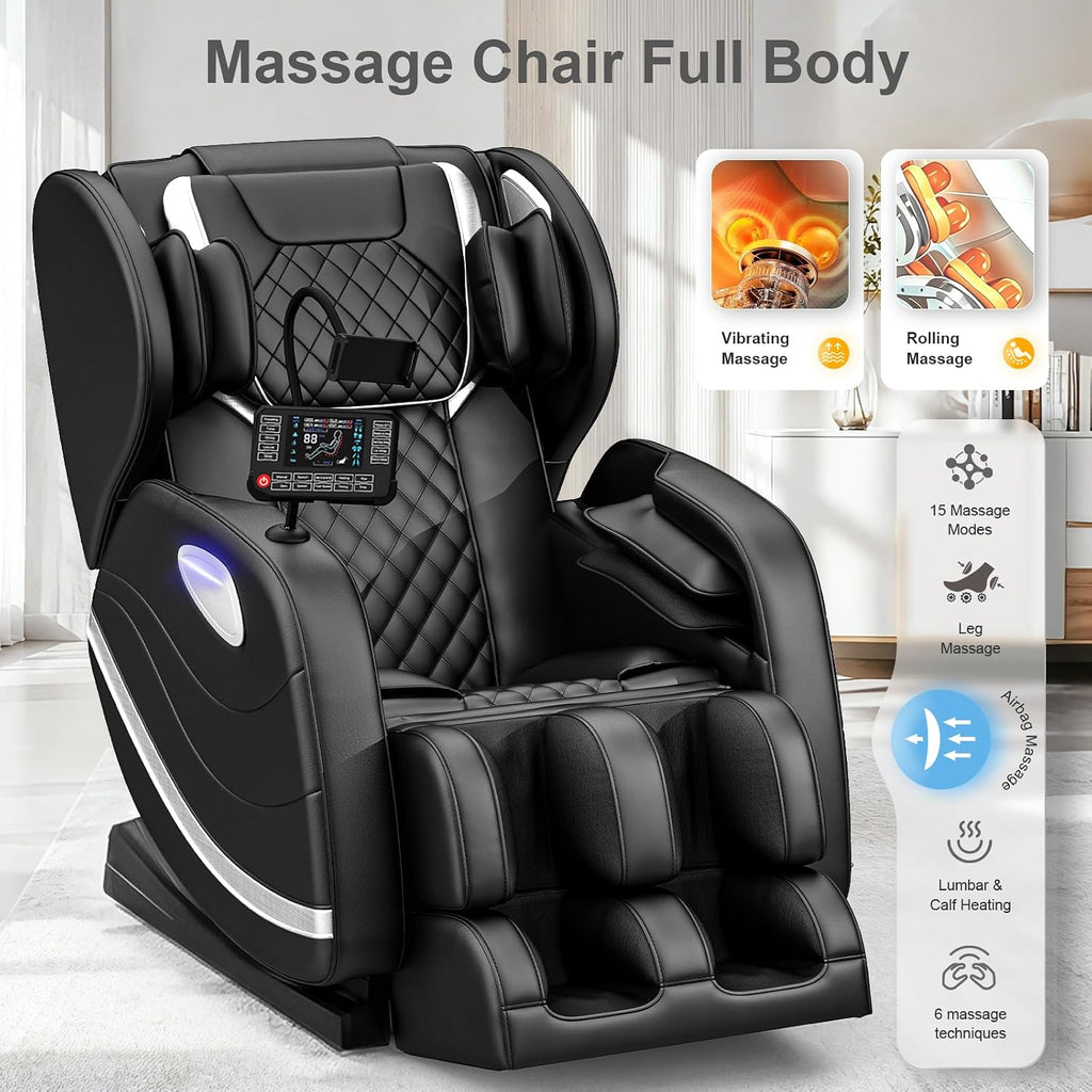2026 SL Track Massage Chair Full Body, Zero Gravity Recliner | 12 Fix Rollers, 8 Airbags, 15 Auto Programs, Foot