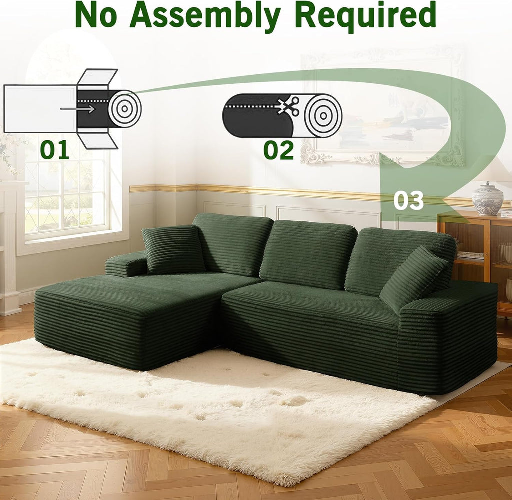 109.4” Modular Sectional Sofa, Convertible Sofa Bed, No Assembly Required Cloud Couch with Deep Seat