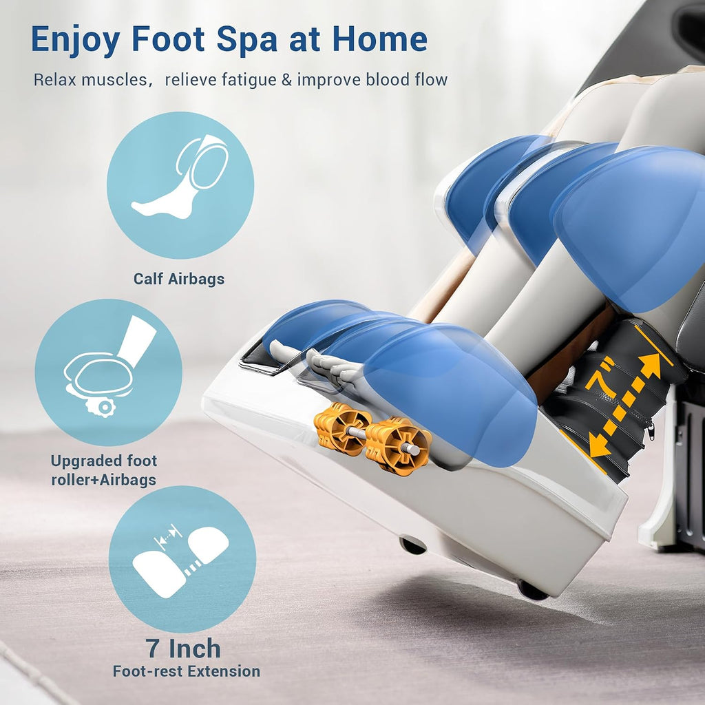 Massage Chair Full Body, 170° Flexible SL Track Shiatsu 3D Massage Chairs with Zero Gravity, Bluetooth Speaker