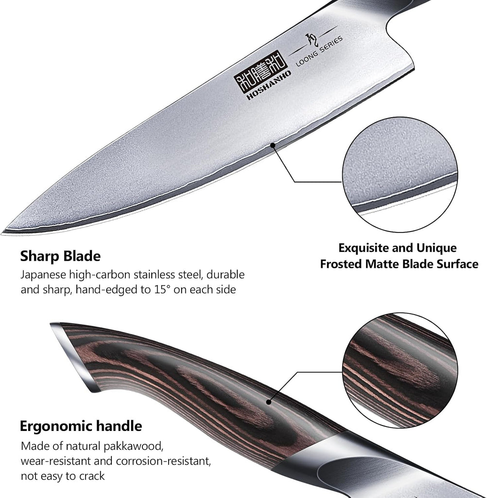 3 Pieces Knife Set, Professional Japanese Kitchen Knife Set | Ultra Sharp Japanese High Carbon Stainless Steel Chef