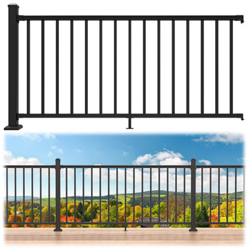 1 Pack 36 in x 6 ft Modular Aluminum Porch and Deck Railing Kit