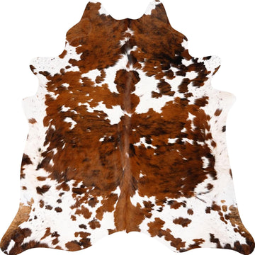 100% Genuine Brazilian Cowhide Rug - Tricolor - Luxury Cowskin Leather Area Rug Décor 7 x 6 feet