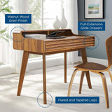 Render Mid-Century Modern Writing Desk in Walnut