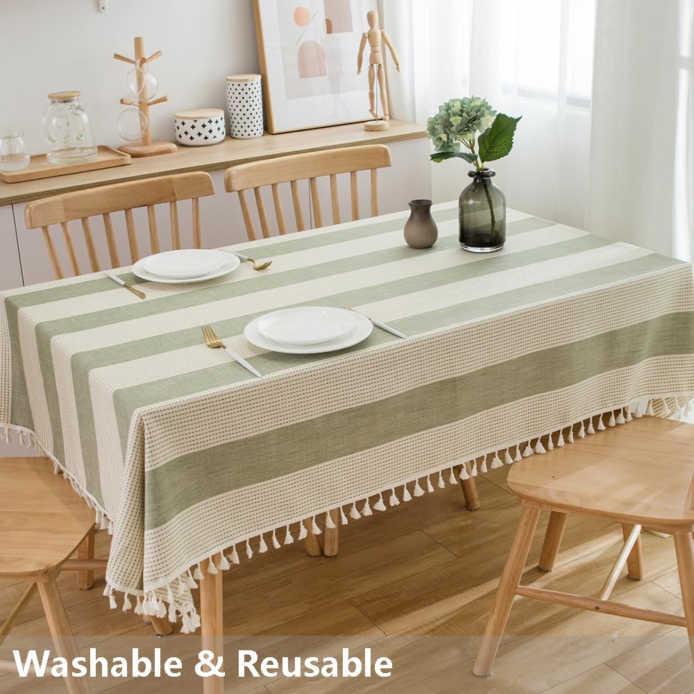 Cotton Square Tablecloth Sage Green Striped Tablecloths Ourdoor Table Cloth Square Tables Cloth Tablecloth for Card
