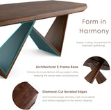 Nazaen III 82.5" Mid-Century Modern Solid Wood Live Edge Dining Table with Steel Support, Walnut Finish, Seats 4 - 6